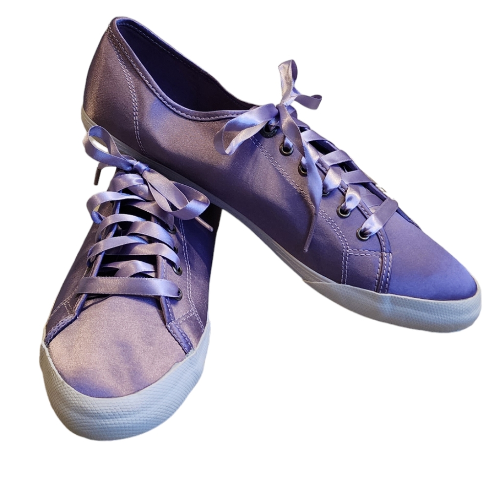 Purple Satin Le Coq Sportif shoes